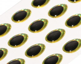 3D Epoxy Teardrop Eyes, Rainbow Chartreuse, 10 mm